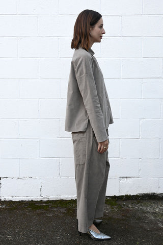 Velvet Wide and Short Trousers Stone