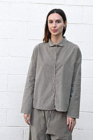 Velvet Short Collar Shirt Stone
