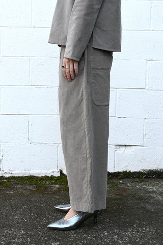 Velvet Wide and Short Trousers Stone