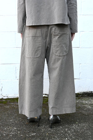 Velvet Wide and Short Trousers Stone