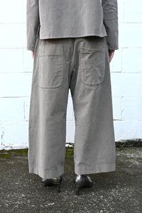 Velvet Wide and Short Trousers Stone