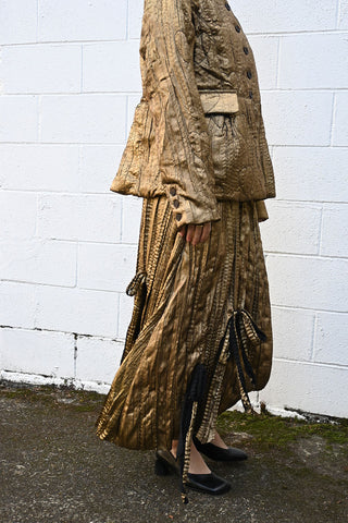 Asymmetric Long Skirt in Gold