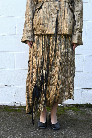 Asymmetric Long Skirt in Gold