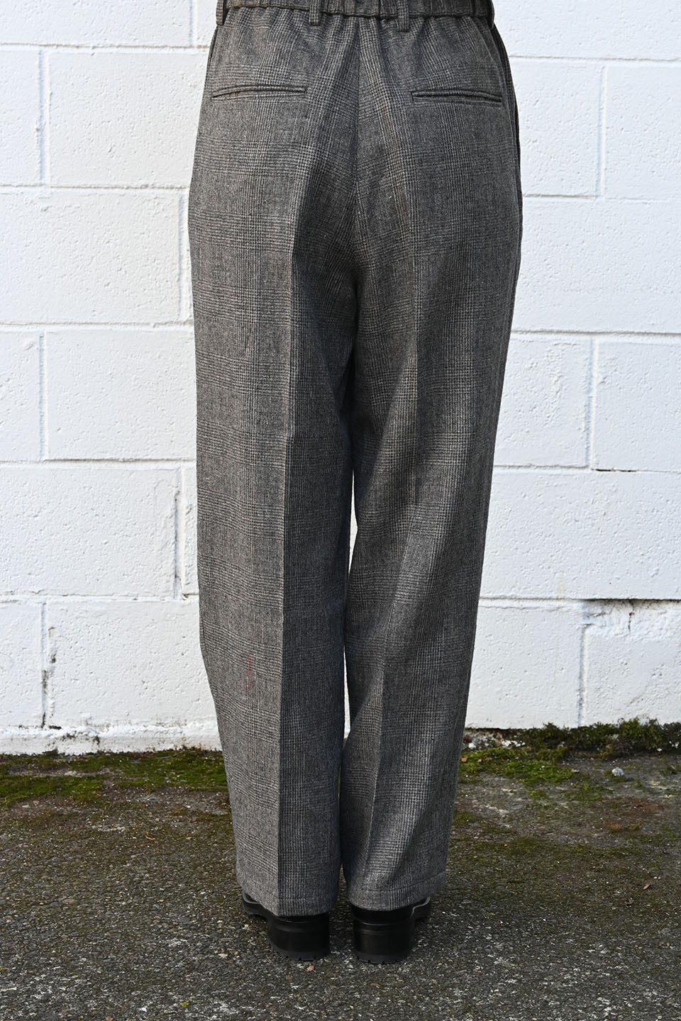 Plaid Linen Wool Twill Pants