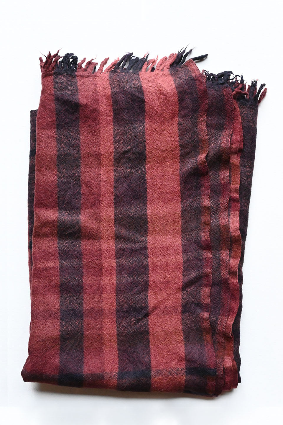 Plaid Throw Wool Blanket Aubergine