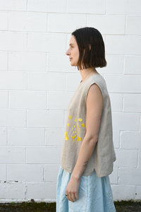 Linen Embroidered Top
