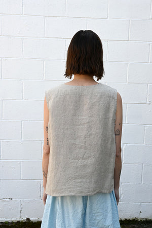 Linen Embroidered Top