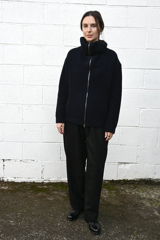 Wool Alpaca Zipper Sweater