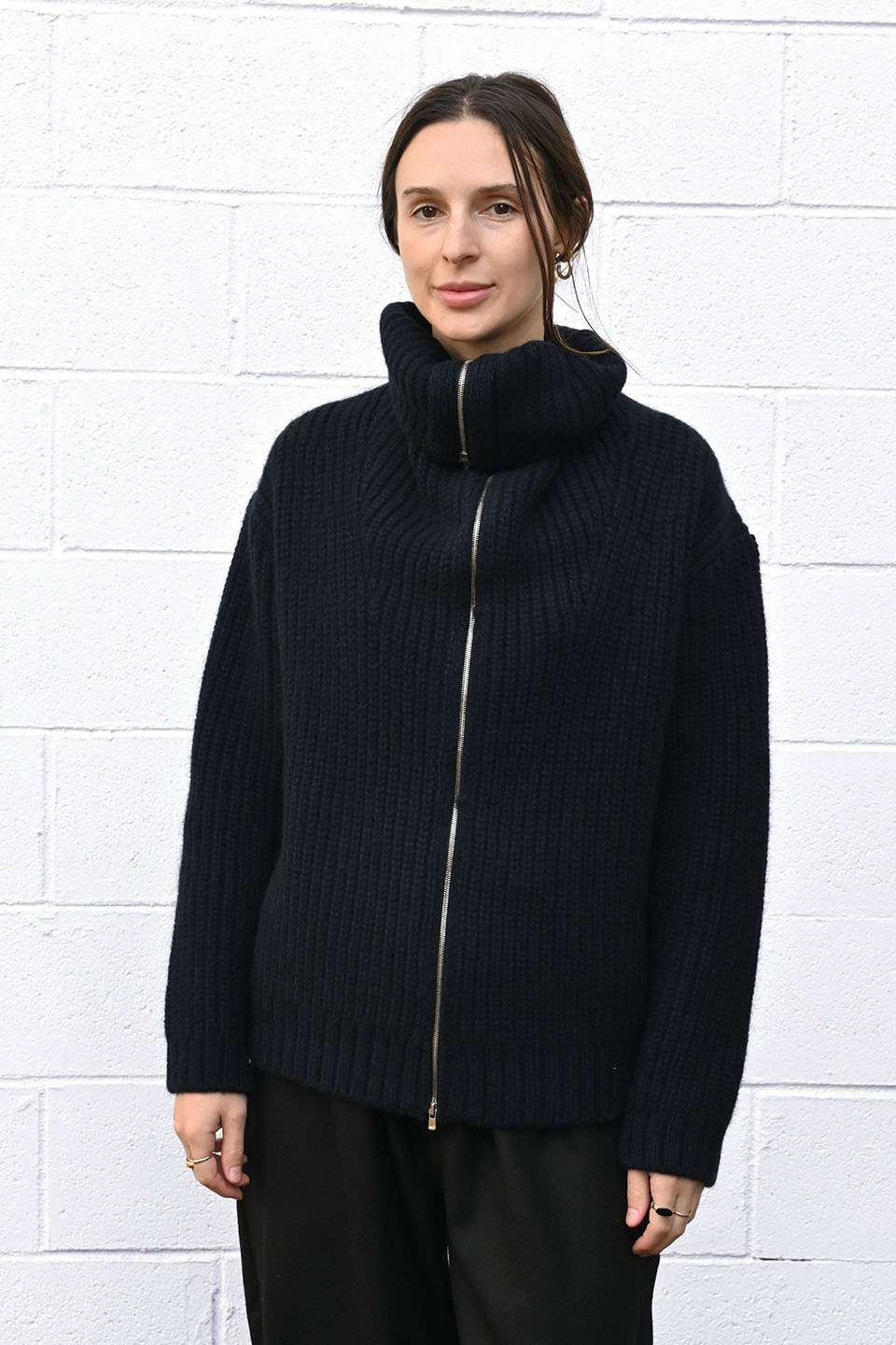 Wool Alpaca Zipper Sweater