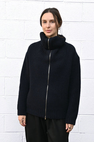 Wool Alpaca Zipper Sweater