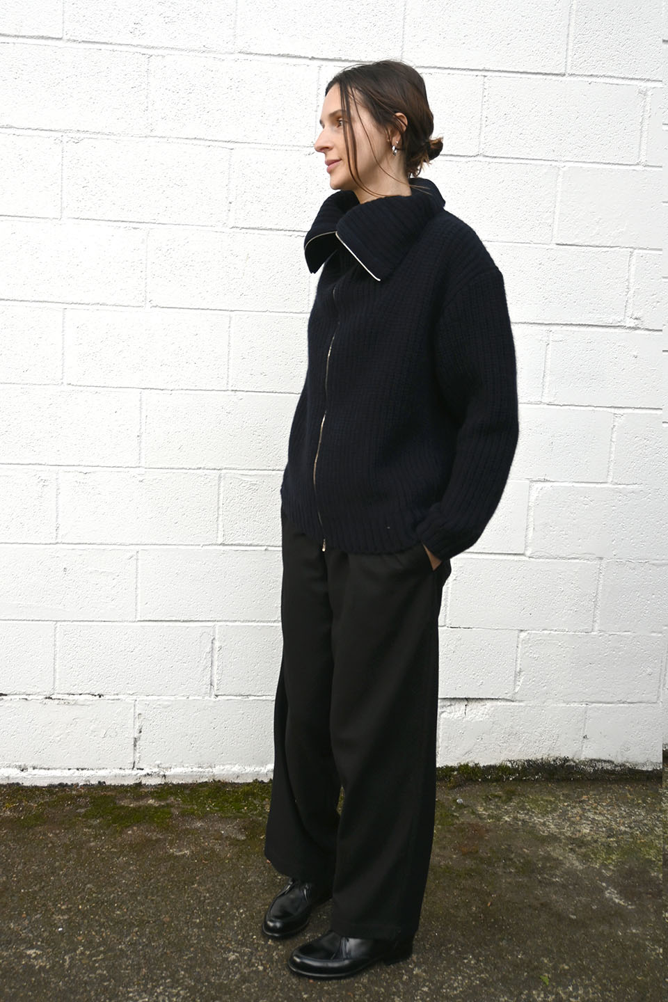 Wool Alpaca Zipper Sweater