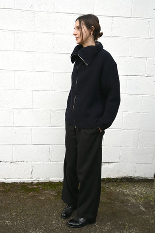 Wool Alpaca Zipper Sweater