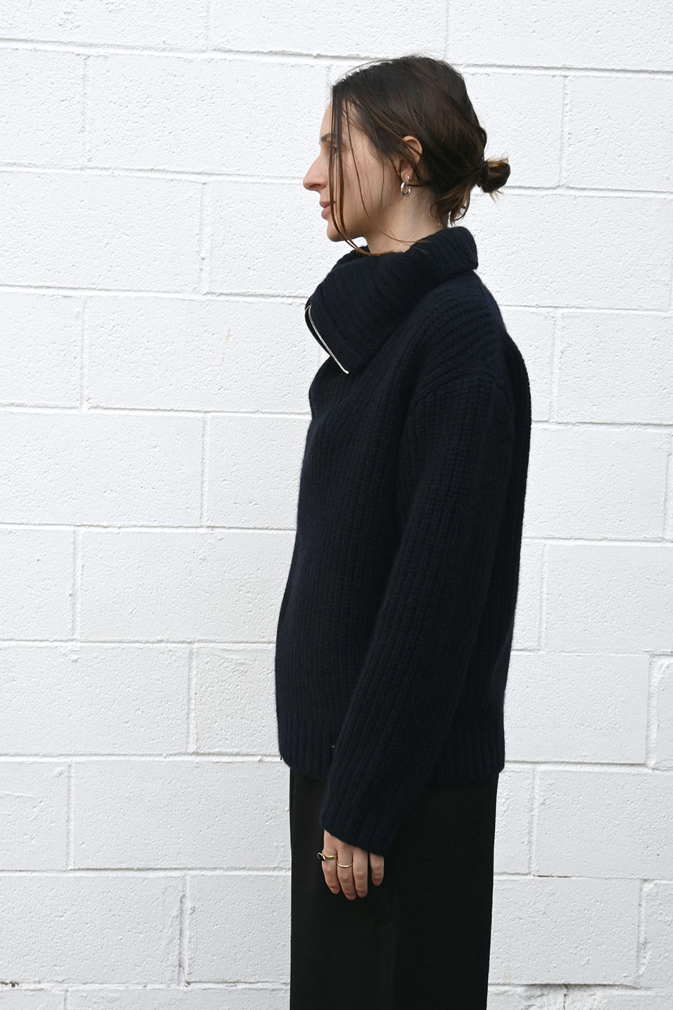 Wool Alpaca Zipper Sweater