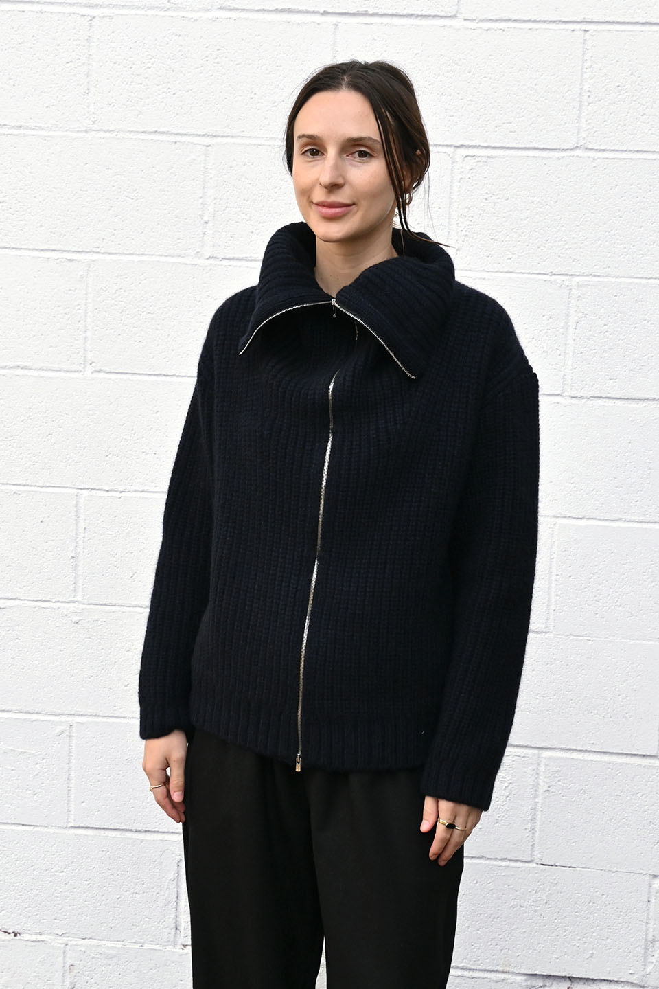 Wool Alpaca Zipper Sweater