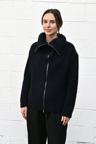 Wool Alpaca Zipper Sweater