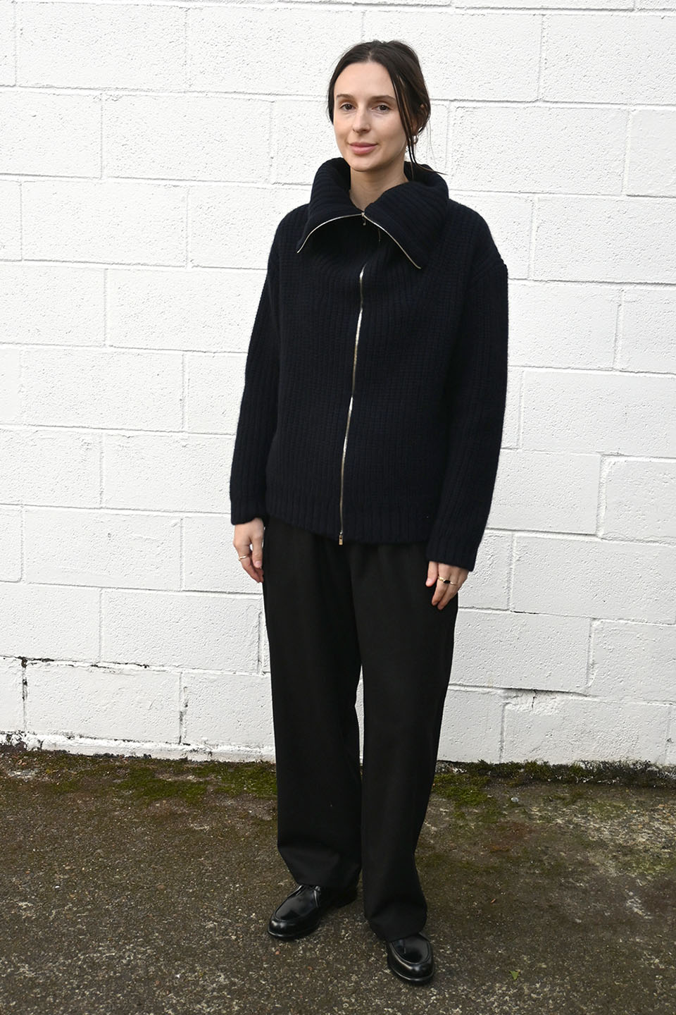 Wool Alpaca Zipper Sweater