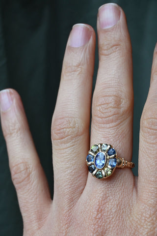 Mega Blue Halo Ring