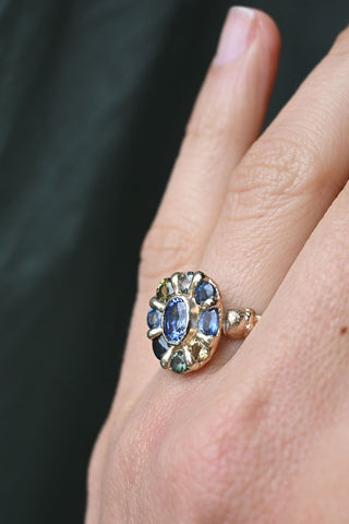 Mega Blue Halo Ring