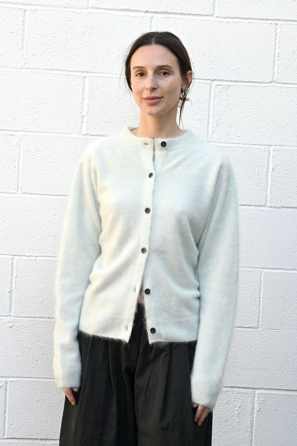 Royal Cashmere Fur Cardigan in Mint