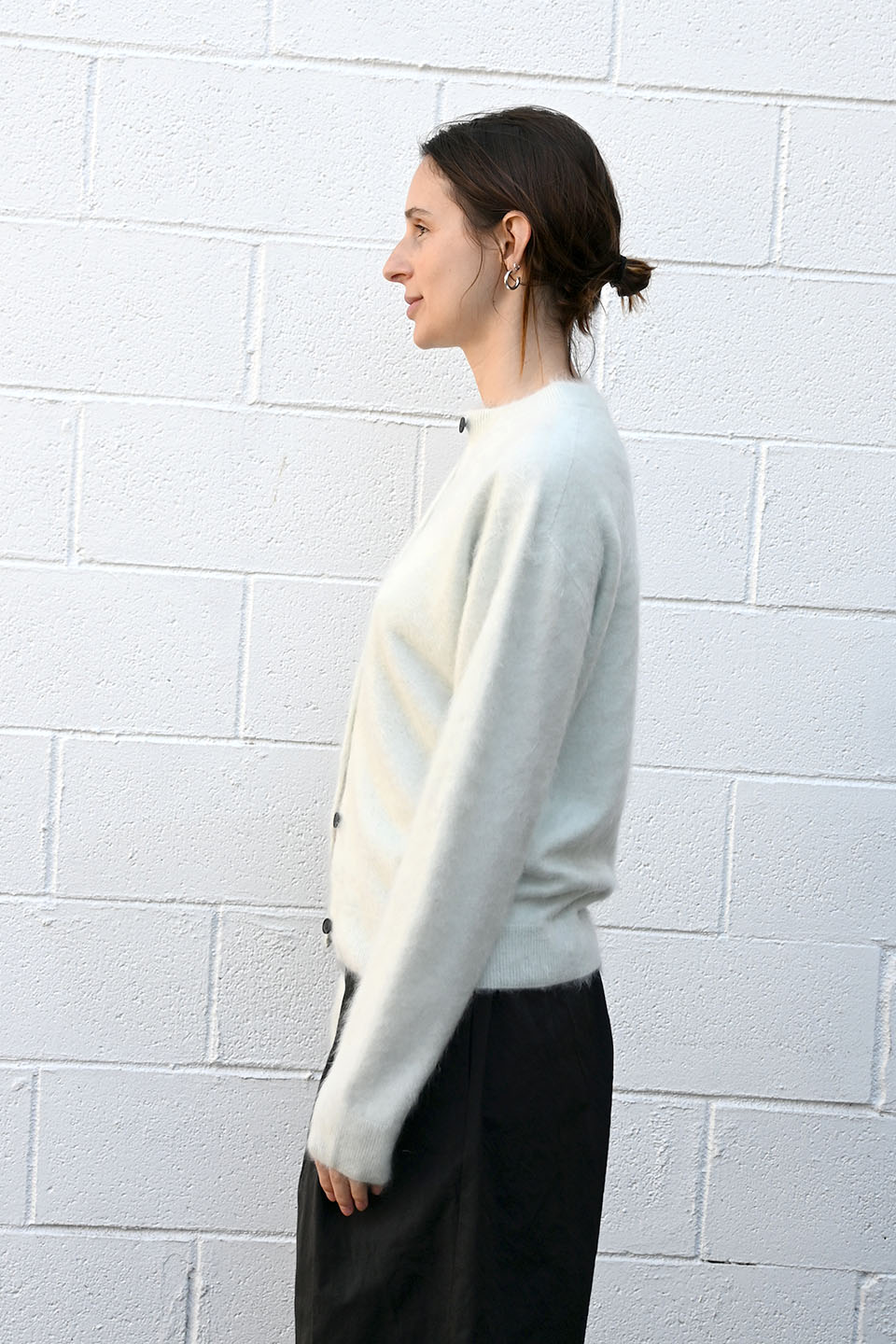 Royal Cashmere Fur Cardigan in Mint