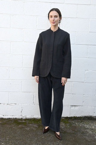 Wool Blend Jacket In Dark Navy