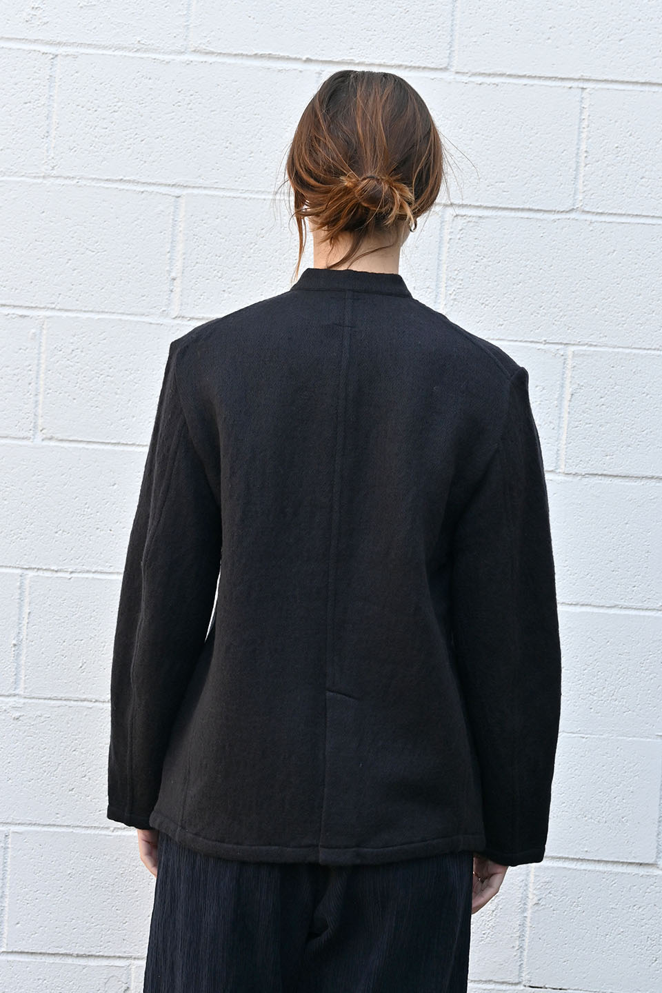 Wool Blend Jacket In Dark Navy