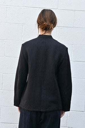 Wool Blend Jacket In Dark Navy