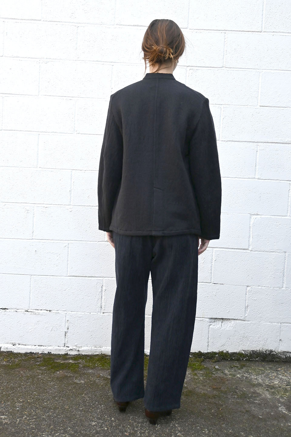 Wool Blend Jacket In Dark Navy