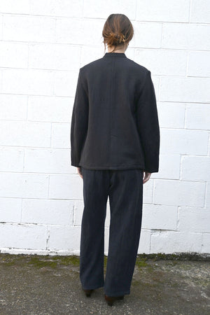 Wool Blend Jacket In Dark Navy