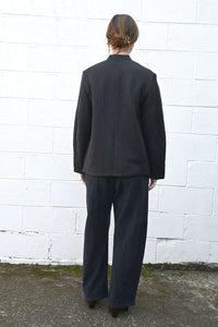 Wool Blend Jacket In Dark Navy