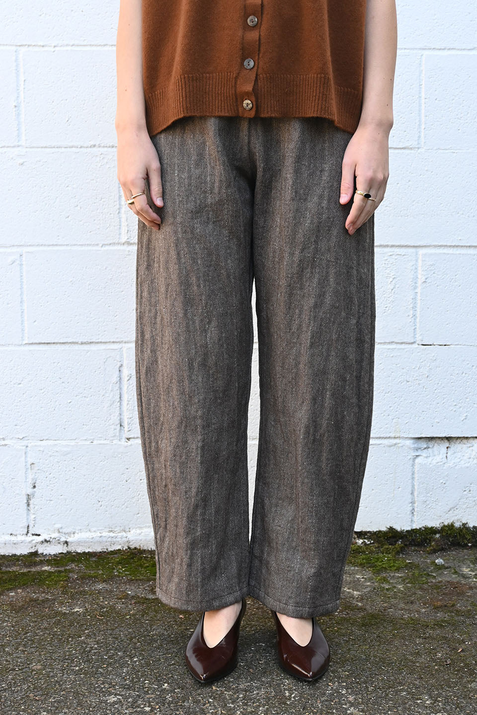 P1958 Pants Ecru Caffe Herringbone