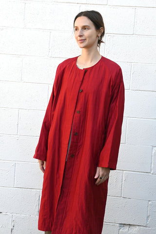 Crimson Quilted Coat