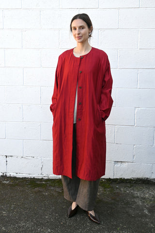 Crimson Quilted Coat