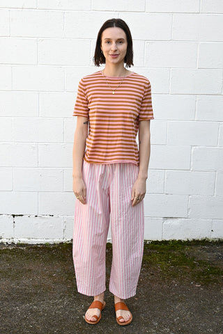 Striped Knit Tee Rose/Ginger