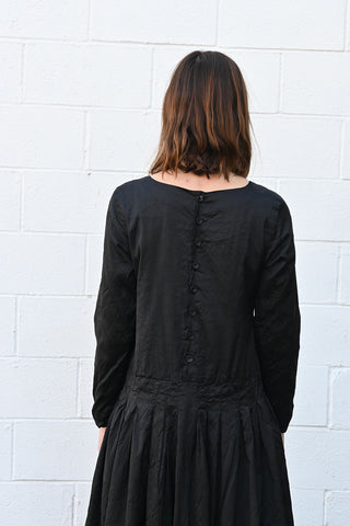 T Coco Dupion Silk Black Dress