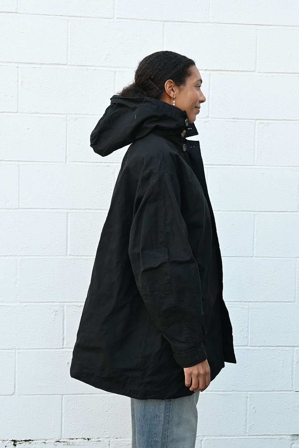 Fiord Waxed Cotton Self Check Black