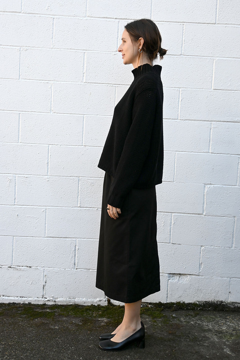 High Neck Pullover in Black