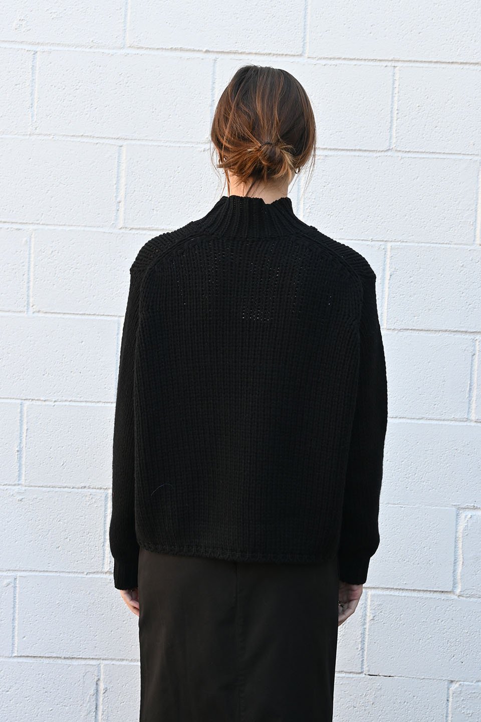 High Neck Pullover in Black