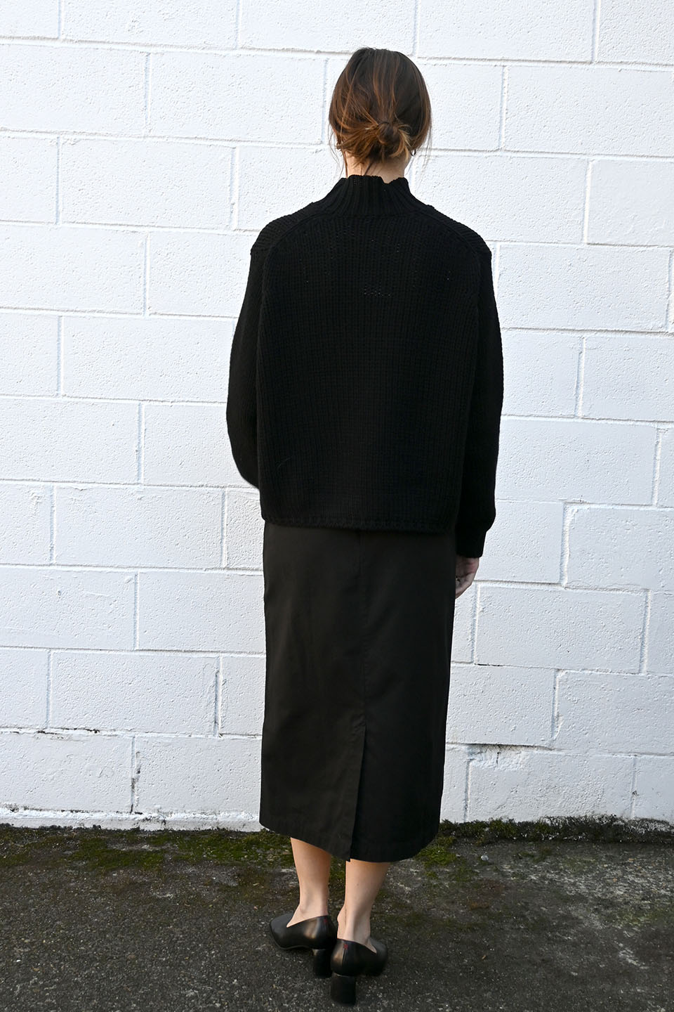 High Neck Pullover in Black