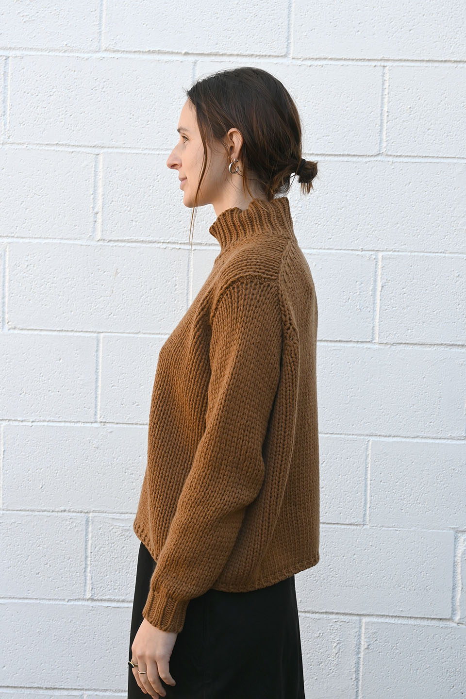 High Neck Pullover in Tobacco
