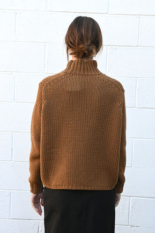 High Neck Pullover in Tobacco