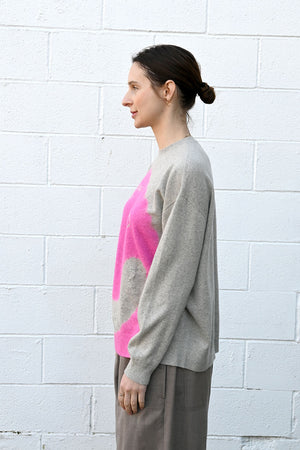Cashmere Seamless Crew Neck Wide Face Pullover