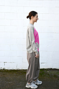 Cashmere Seamless Crew Neck Wide Face Pullover