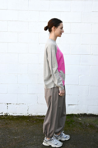 Cashmere Seamless Crew Neck Wide Face Pullover