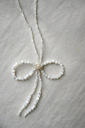 Mother of Pearl Bow Necklace