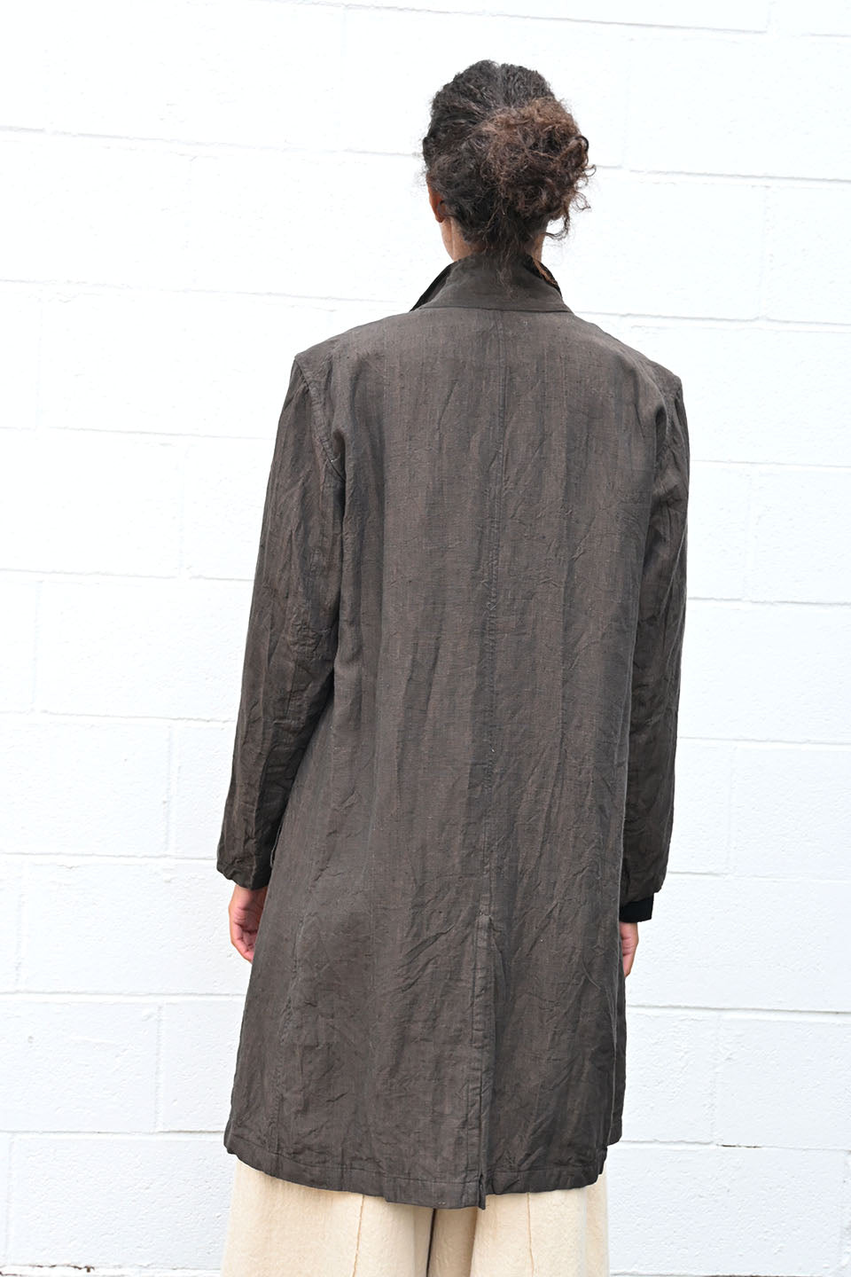 Khaki Linen Coat