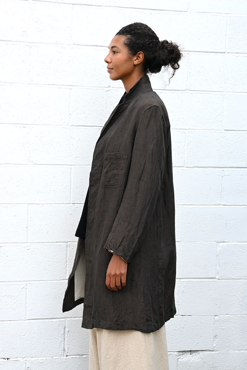 Khaki Linen Coat