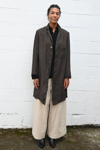 Khaki Linen Coat