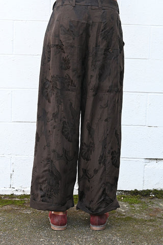 Brown Brocade Wide Pant