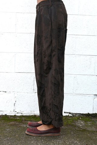 Brown Brocade Wide Pant